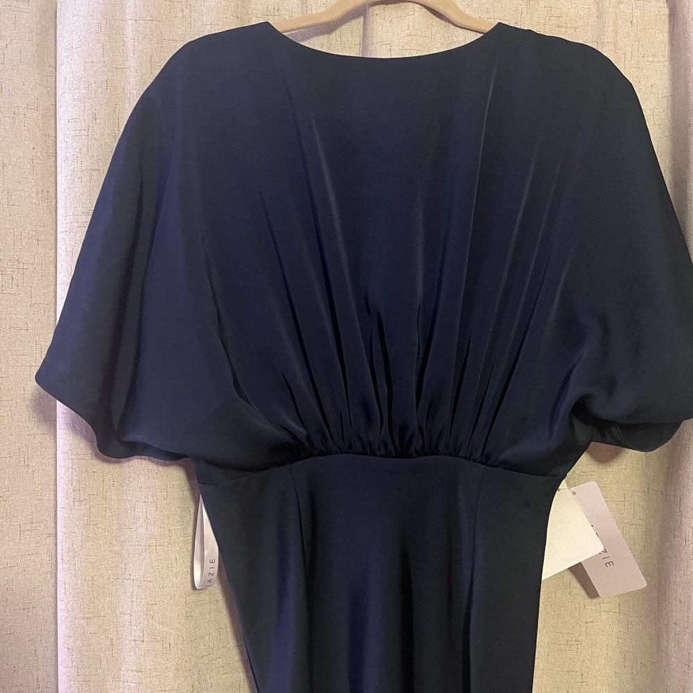 Azazie Deep Blue Maxi Dress Semi Formal - Picture 9 of 9